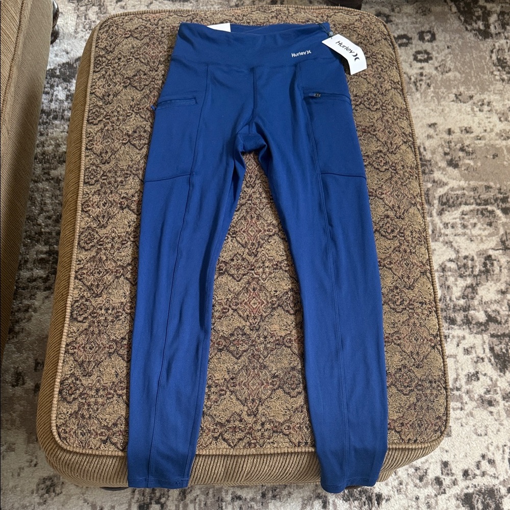 Hurley Kids Royal Blue Performance Leggings with Pockets